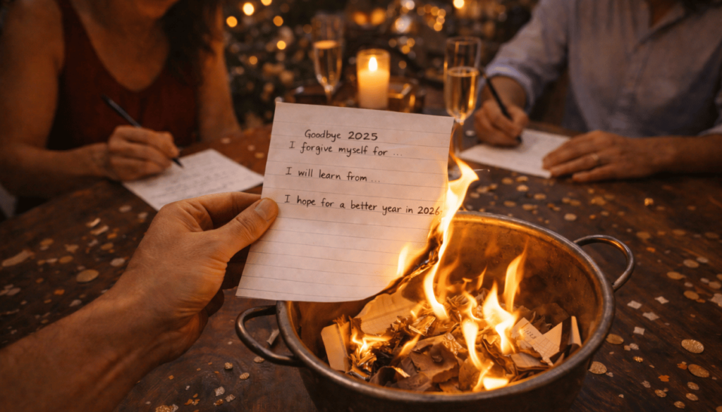 11) Letters to the past year: write it, burn it, move on