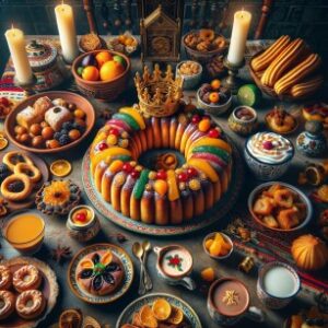 Traditional food for Three Kings Day in Spain