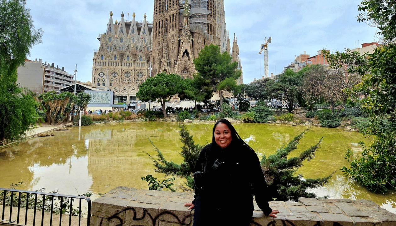 Sightseeing bus around Barcelona city