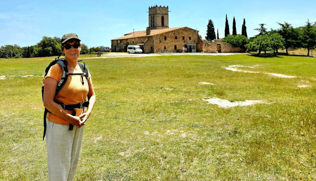Gunilla at Montnegre-Corredor – Enjoying Nature with the Sanctuary in the Distance