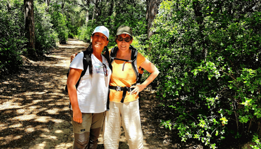 Gunilla and Monica at Montnegre-Corredor – Hiking the Trail and Swapping Stories in Spanish